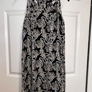 Lulu B Women's Black Coral and Rope A-Line Midi Dress Size M Casual